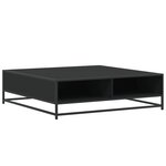 vidaXL Table basse noir 100x100x30 cm bois d'ingénierie et métal