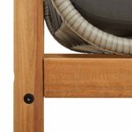 vidaXL Banc de jardin avec coussin gris résine tressée acacia