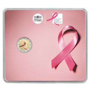 2 euros commémorative coincard BU France 2017 - Ruban rose.