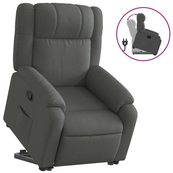 vidaXL Fauteuil inclinable Gris foncé Tissu