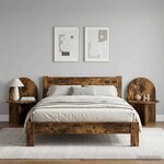vidaXL Table de chevet 2 Pièces Chêne fumé 48 x 49 x 65 cm