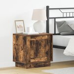 vidaXL Armoires de chevet avec lumières LED 2 Pièces Chêne fumé 44x34 5x45 cm