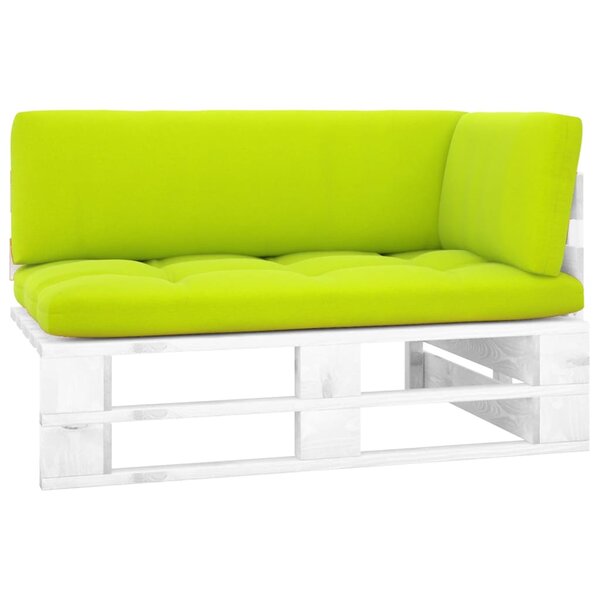 vidaXL Canapé d'angle palette de jardin Bois de pin imprégné de blanc