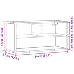 vidaXL Meuble TV chêne fumé 80x31x39 5 cm bois d'ingénierie et métal