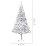 vidaXL Arbre de Noël artificiel pré-éclairé/boules argenté 240 cm PET