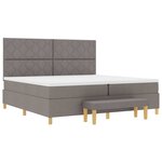 vidaXL Lit à ressorts avec matelas Taupe 200 x 200 cm tissu