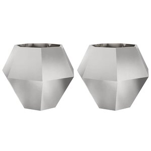 vidaXL Jardinière 2 Pièces Argent 100 x 100 x 80 cm Acier inoxydable