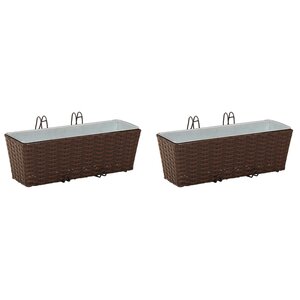 vidaXL Garde-Corps 2 pc Marron 50 x 17 x 17 cm métal