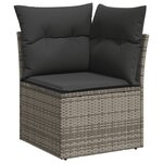 vidaXL Salon de jardin 6 Pièces avec coussins gris résine tressée