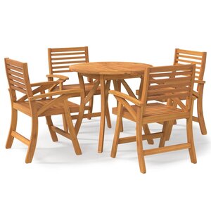 vidaXL Ensemble à manger de jardin 5 Pièces Bois d'acacia solide