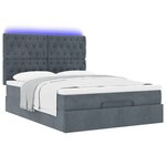 vidaXL Cadre de lit ottoman avec matelas gris foncé 140x190 cm velours