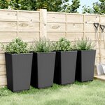 vidaXL Jardinières 4 Pièces noir 32 5x32 5x57 cm polypropylène