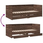 vidaXL Lit de jour et tiroirs chêne marron 100x200cm bois d'ingénierie