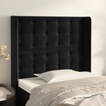 vidaXL Tête de lit avec oreilles Noir 83x16x118/128 cm Velours