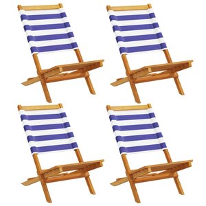 vidaXL Chaises de jardin pliantes lot de 4 tissu et bois massif