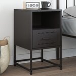 vidaXL Table de chevet noir 36x39x60 5 cm acier