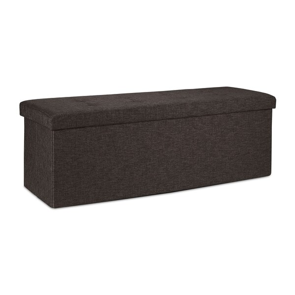 Banquette de rangement pliable avec grille de séparation 38 5 x 110 x 37 5 cm en tissu gris 13_0007774