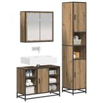 vidaXL Ensemble de mobilier de salle de bain 3 Pièces Chêne artisanal