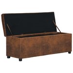 vidaXL Banc avec compartiment de rangement 116 cm Marron Similicuir