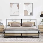 vidaXL Cadre de lit en métal sans matelas chêne sonoma 193x203 cm