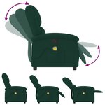 vidaXL Fauteuil inclinable de massage vert foncé velours
