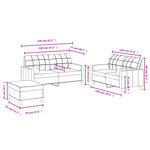 vidaXL Ensemble de canapés 3 Pièces avec coussins noir tissu
