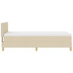 vidaXL Lit boxspring avec matelas Crème 100 x 200 cm tissu