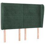 vidaXL Tête de lit avec oreilles Vert foncé 147x23x118/128 cm Velours