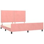 vidaXL Cadre de lit sans matelas rose 160x200 cm velours