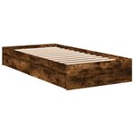 vidaXL Cadre de lit avec tiroirs sans matelas chêne fumé 90x190 cm