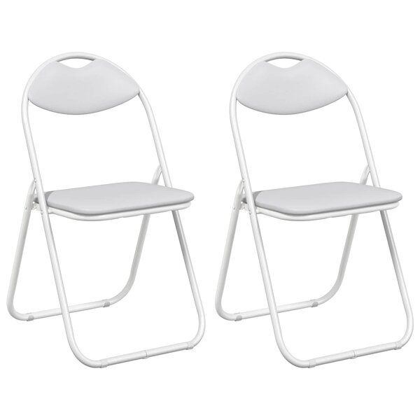 vidaXL Chaise pliante 2 pc Simili cuir Blanc 48 x 43 5 x 81 cm