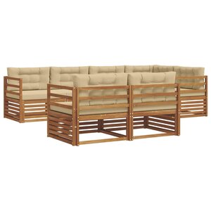 vidaXL Ensemble de canapés d'extérieur 7 pc Naturel et Beige