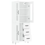 vidaXL Buffet haut Blanc 69 5x34x180 cm Bois d'ingénierie