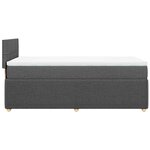 vidaXL Sommier à lattes de lit avec matelas Gris foncé 90x200 cm Tissu