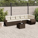 vidaXL Salon de jardin avec coussins 7 Pièces marron résine tressée