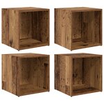 vidaXL Meubles TV - 4 pièces en bois ancien - 37 x 35 x 37 cm - Bois aggloméré