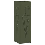 vidaXL Porte-parapluies Vert olive Métal Moyen Incrustations Décoratives