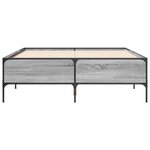 vidaXL Cadre de lit sonoma gris 150x200 cm bois d'ingénierie et métal