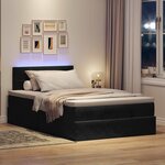 vidaXL Lit ottoman avec matelas et LED noir 120x190 cm velours