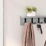 vidaXL Porte-manteau mural avec étagère Gris béton 80 x 10.5 x 10.5 cm