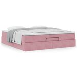 VidaXL Cadre de lit ottoman avec matelas rose 180x200 cm velours