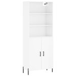 vidaXL Buffet haut Blanc brillant 69 5x34x180 cm Bois d'ingénierie