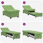 vidaXL Canapé-lit 3-en-1 à tirage en velours vert clair