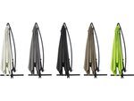 Parasol jardin déporté Alu "Ilios 3" - Carré - 3 x 3 m - Noir - Dalles incluses