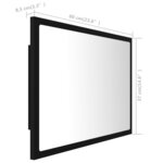 vidaXL Miroir à LED de salle de bain Noir 60x8 5x37 cm Acrylique