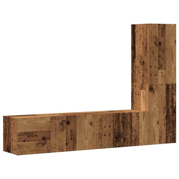 vidaXL Meubles TV muraux 3 Pièces vieux bois bois d'ingénierie