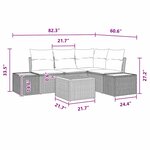 vidaXL Ensemble de canapé de jardin avec coussin 5 Pièces Noir Poly rotin