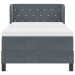 vidaXL Lit à ressorts avec matelas Gris foncé 90 x 200 cm Velours