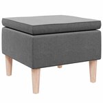 vidaXL Tabouret avec pieds en bois Gris foncé Tissu