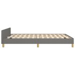vidaXL Cadre de lit avec tête de lit Gris foncé 140x200 cm Tissu
